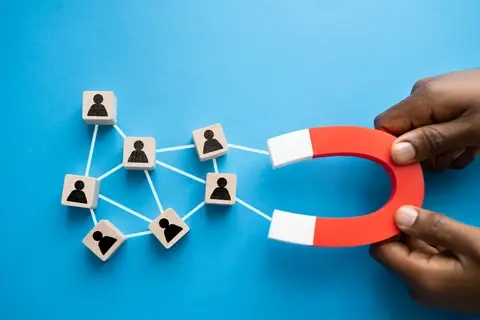 A magnet attracting leads