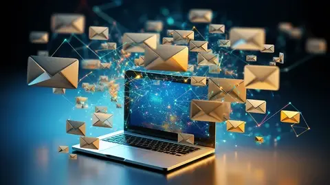 laptop with lots of emails